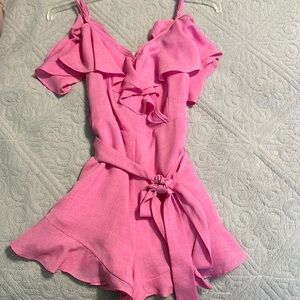 Pink blue blush size small romper worn twice